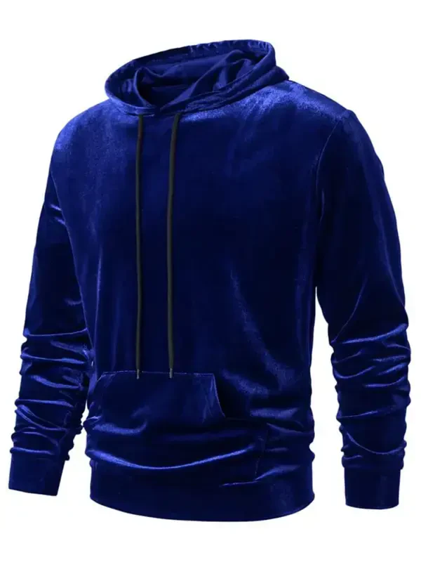 RPOVIG Men's 2 Piece Velvet Tracksuit Hoodie Drawstring Sweatsuit Sets Casual Outfits - RPOVIG