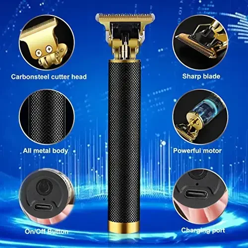 RQTYBUI Hair Clippers for Men - Cordless Electric Hair Trimmer Beard Trimmer Shaver, Zero Gapped Edgers with Guide Combs, Black - 3
