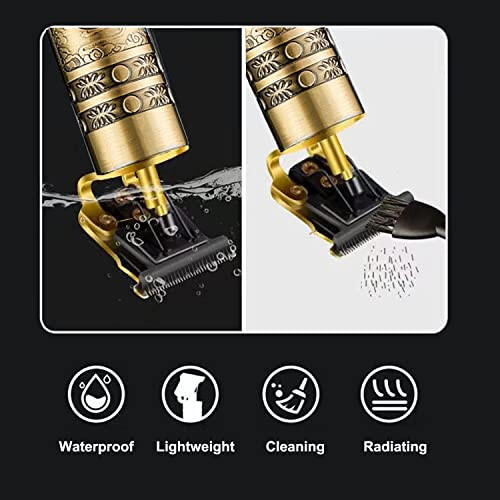 RQTYBUI Hair Clippers for Men, Cordless Electric Hair Trimmer Rechargeable Beard Trimmer Shaver, Electric T Blade Trimmer Zero Gapped Edgers Clipper Hair Cutting Kit, Gift for Father - RQTYBUI (1)
