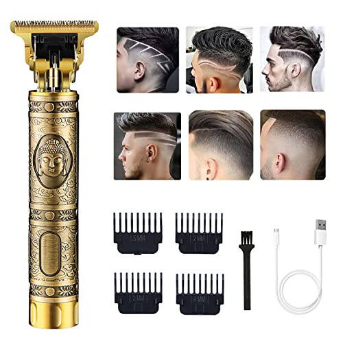 RQTYBUI Hair Clippers for Men, Cordless Electric Hair Trimmer Rechargeable Beard Trimmer Shaver, Electric T Blade Trimmer Zero Gapped Edgers Clipper Hair Cutting Kit, Gift for Father - 1