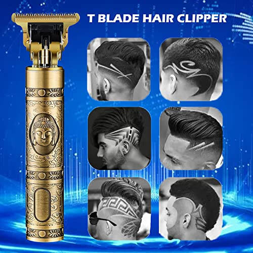 RQTYBUI Hair Clippers for Men, Cordless Electric Hair Trimmer Rechargeable Beard Trimmer Shaver, Electric T Blade Trimmer Zero Gapped Edgers Clipper Hair Cutting Kit, Gift for Father - 7