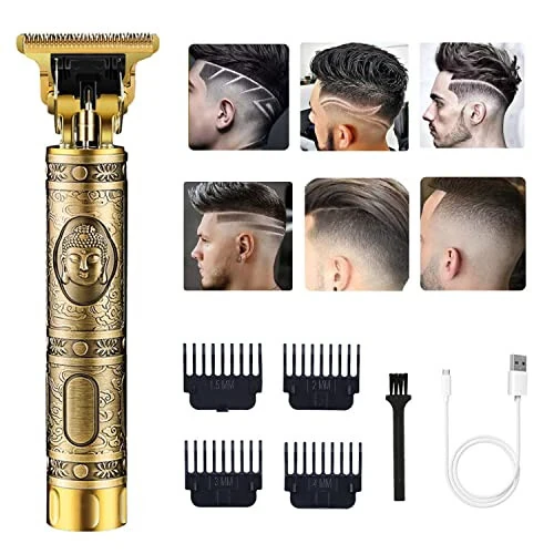 RQTYBUI Hair Clippers for Men, Cordless Electric Hair Trimmer and Beard Shaver, T Blade Zero Gapped Edgers Clipper Hair Cutting Kit, Rechargeable, Gift for Father - RQTYBUI