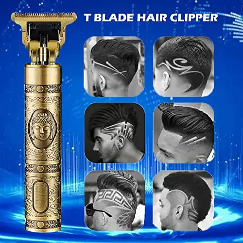 RQTYBUI Hair Clippers for Men, Cordless Electric Hair Trimmer and Beard Shaver, T Blade Zero Gapped Edgers Clipper Hair Cutting Kit, Rechargeable, Gift for Father - 7