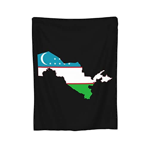 Rqwaaed Flag Map of Uzbekistan Throw Blankets Cozy Warm Lightweight Flannel Blanket for Sofa Bed Men and Women - 3