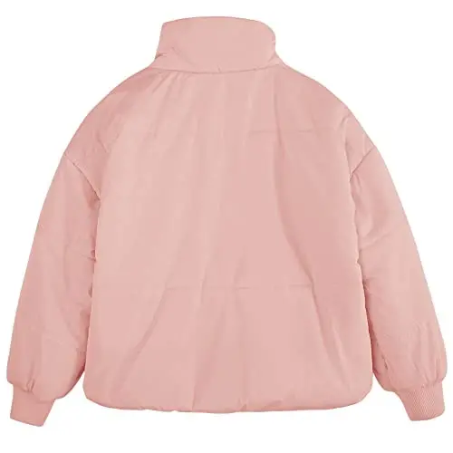 rrhass Girls Winter Long Sleeve Zip Puffer Jacket Kids Baggy Short Down Coats - 3