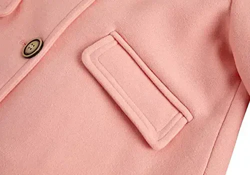 rrhddss Baby Girls Button Formal Coat Toddler Kids Hooded Woolen Jacket Kuzgi Qishki Ustki Kiyim - 5