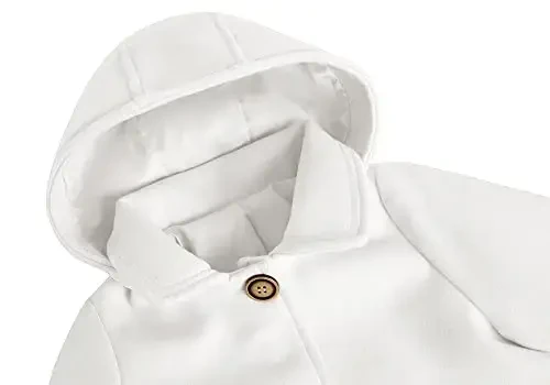 rrhss Baby Girls Button Formal Coat Toddler Kids Hooded Woolen Jacket Fall Winter Outwear - 4