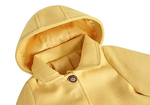 rrhss Baby Girls Button Formal Coat Toddler Kids Hooded Woolen Jacket Fall Winter Outwear - 4