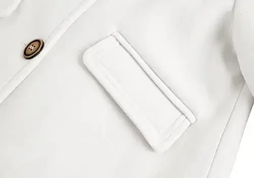 rrhss Baby Girls Button Formal Coat Toddler Kids Hooded Woolen Jacket Fall Winter Outwear - 5