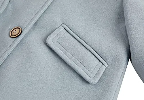 rrhss Baby Girls Button Formal Coat Toddler Kids Hooded Woolen Jacket Fall Winter Outwear - 5