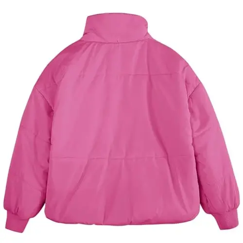 rrhss Girls Winter Long Sleeve Zip Puffer Jacket Kids Baggy Short Down Coats - 3