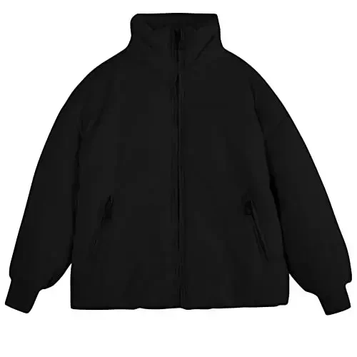 rrhss Girls Winter Long Sleeve Zip Puffer Jacket Kids Baggy Short Down Coats - 2