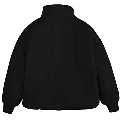 rrhss Girls Winter Long Sleeve Zip Puffer Jacket Kids Baggy Short Down Coats - 3