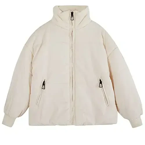 rrhss Girls Winter Long Sleeve Zip Puffer Jacket Kids Baggy Short Down Coats - RRHSS (1)