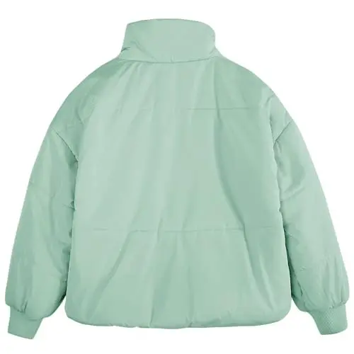 rrhss Girls Winter Long Sleeve Zip Puffer Jacket Kids Baggy Short Down Coats - 3