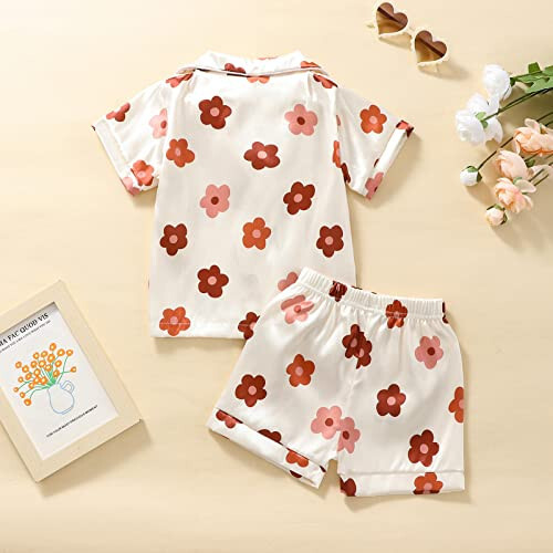 Rtnnsbbfcm Toddler Pajamas Baby Girl Boy Summer Silk Pjs Sleepwear Nightwear Loungewear Pj Set - 45