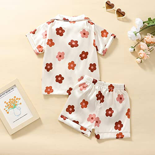 Rtnnsbbfcm Toddler Pajamas Baby Girl Boy Summer Silk Pjs Sleepwear Nightwear Loungewear Pj Set - 45