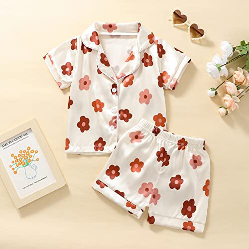 Rtnnsbbfcm Toddler Pajamas Baby Girl Boy Summer Silk Pjs Sleepwear Nightwear Loungewear Pj Set - 30