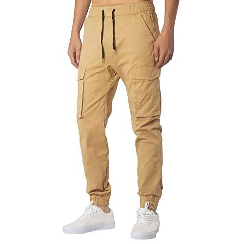 RTRDE Erkek Moda Kargo Pantolon Jogger Esnek Yürüyüş Antrenman Pantolonu Günlük Pantolon Cepli İş Pantolonu, S-2XL - 2