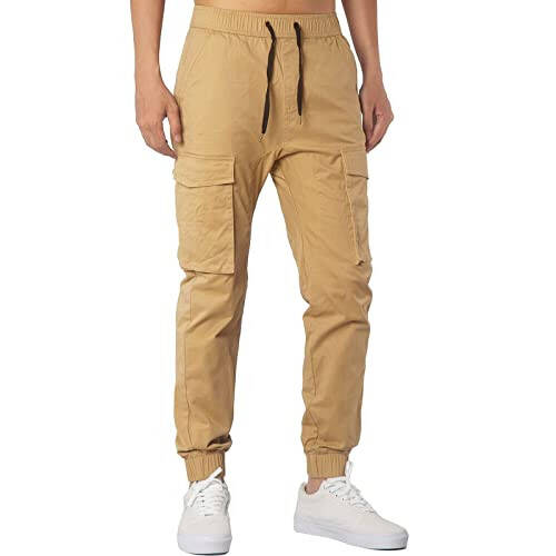 RTRDE Erkek Moda Kargo Pantolon Jogger Esnek Yürüyüş Antrenman Pantolonu Günlük Pantolon Cepli İş Pantolonu, S-2XL - 3