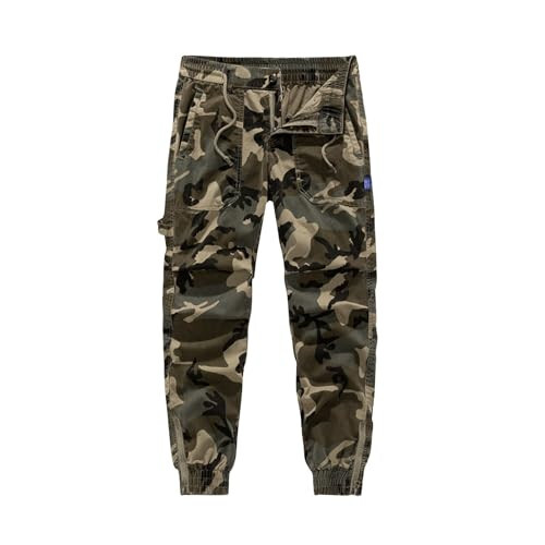 RTRDE Men's Casual Cargo Pants Military Camo Joggers Drawstring Casual Athletic Workout Sweatpants, S-4XL - 1