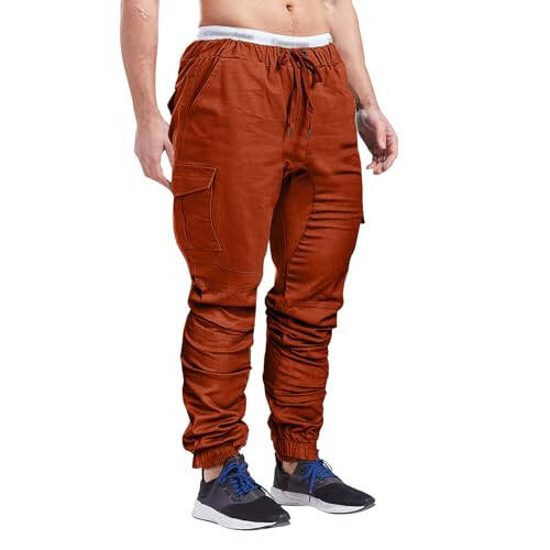 RTRDE Men's Work Cargo Pants Drawstring Casual Joggers Sweatpants Athletic Workout Trousers with Pockets, M-3XL - 1