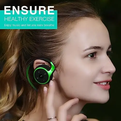 RTUSIA Small Bluetooth Headphones Wrap Around Head - Sports Wireless Headset with Built in Microphone and Crystal-Clear Sound, Foldable and Carried in The Purse, and 12-Hour Battery Life, Black - 4