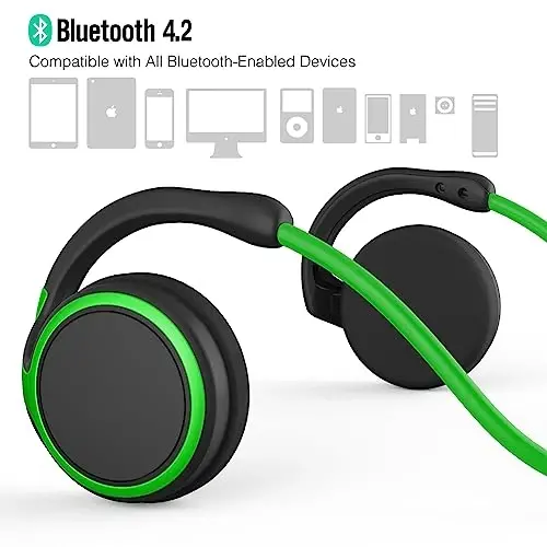 RTUSIA Small Bluetooth Headphones Wrap Around Head - Sports Wireless Headset with Built in Microphone and Crystal-Clear Sound, Foldable and Carried in The Purse, and 12-Hour Battery Life, Black - 5