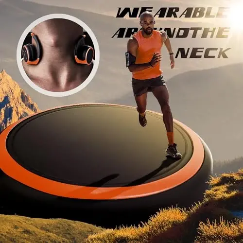 RTUSIA Small Bluetooth Headphones Wrap Around Head - Sports Wireless Headset with Built in Microphone and Crystal-Clear Sound, Foldable and Carried in The Purse, and 12-Hour Battery Life (Orange) - 4