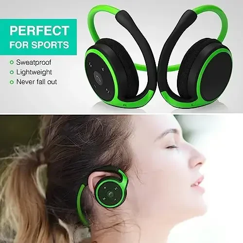 RTUSIA Small Bluetooth Headphones Wrap Around Head - Sports Wireless Headset with Built in Microphone and Crystal-Clear Sound, Foldable and Carried in The Purse, and 12-Hour Battery Life, Black - 7