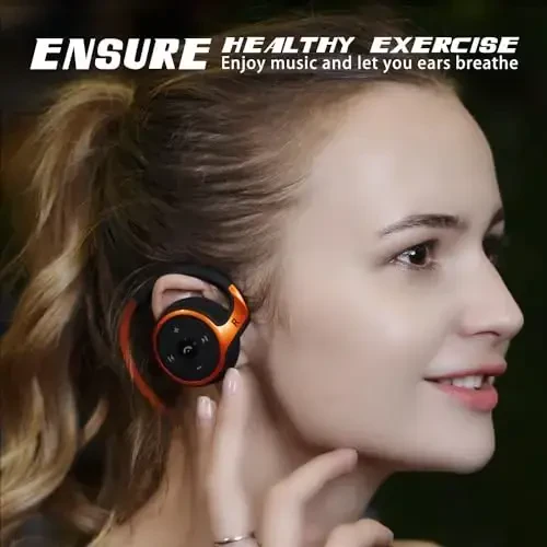 RTUSIA Small Bluetooth Headphones Wrap Around Head - Sports Wireless Headset with Built in Microphone and Crystal-Clear Sound, Foldable and Carried in The Purse, and 12-Hour Battery Life (Orange) - 6