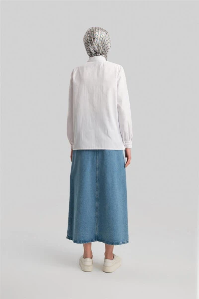 Рубашка Armine с деталями полоски 24Y3532 Белая - 6