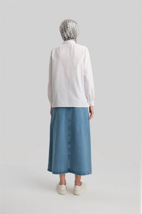 Рубашка Armine с деталями полоски 24Y3532 Белая - 6