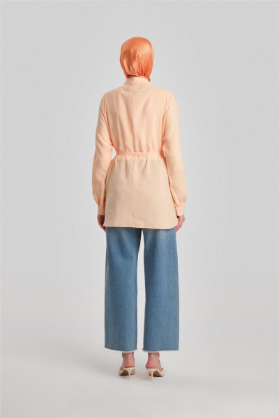 Рубашка Armine с перламутровыми пуговицами и поясом 24Y3545 Персиковый - 12