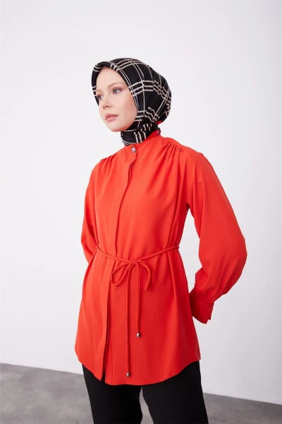 Рубашка Armine с завязкой на талии 23K3418 Красный - ARMINE