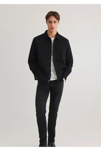 Рубашка черная с карманом, Regular Fit / Стандартный крой - Mavi (1)