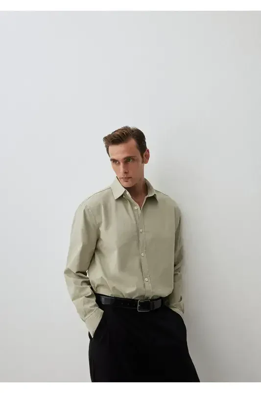 Рубашка цвета хаки Regular Fit / Normal Kesim 0211126-701 - 4