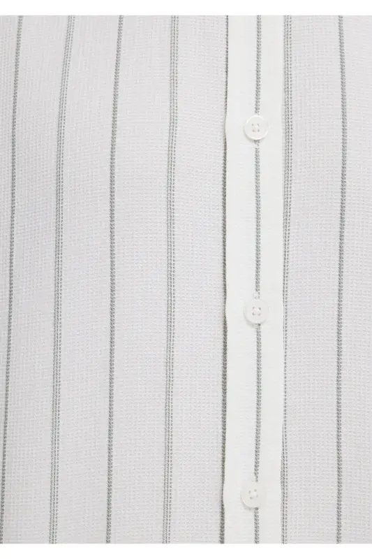Рубашка цвета хаки в полоску Regular Fit / Normal Kesim 021 - 8