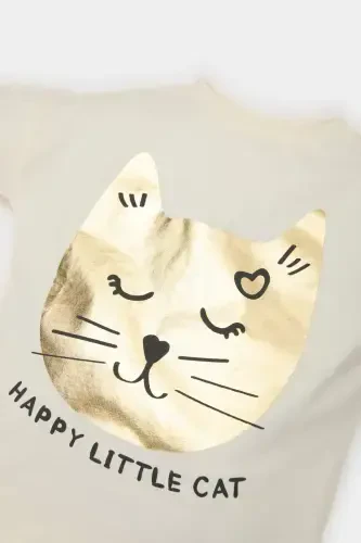 Рубашка для девочки с длинными рукавами и круглым вырезом, с принтом, E5460A525SP - 2