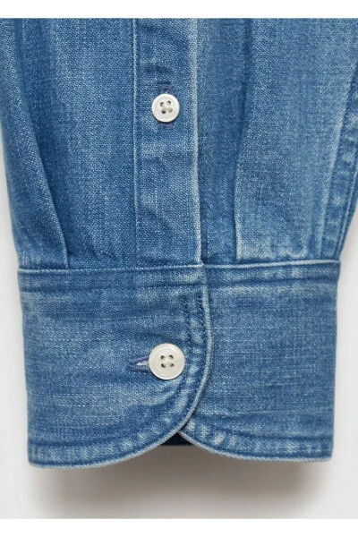 Рубашка из денима прямого кроя - 5