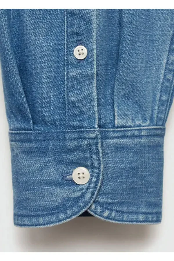 Рубашка из денима прямого кроя - 5