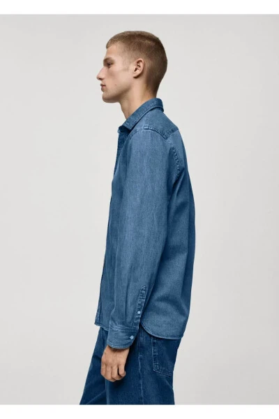 Рубашка из денима прямого кроя - 6