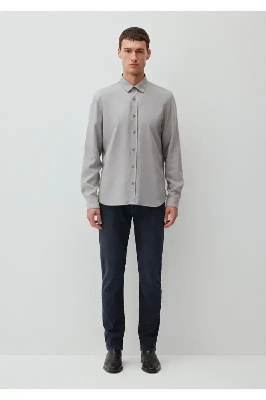 Рубашка из лиоцелла TENCEL™ серого цвета, стандартного кроя - 4