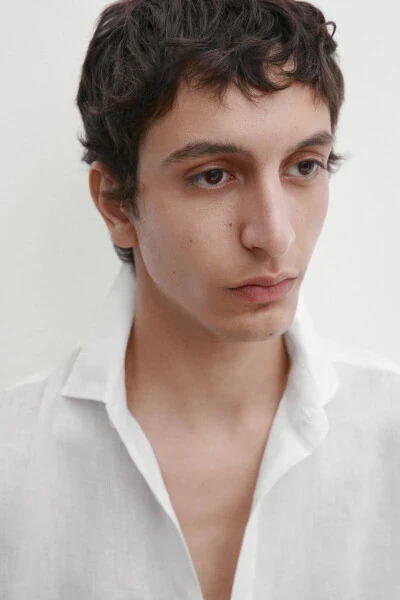 Рубашка из льна с обычным кроем - 3