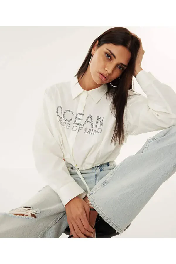 Рубашка из поплина с принтом - 1