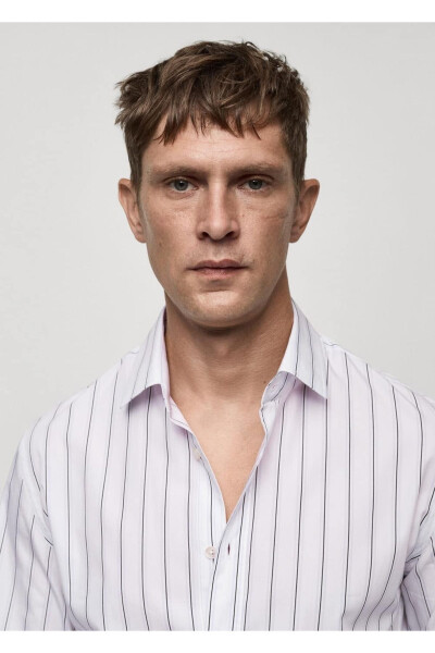 Рубашка из хлопчатобумажной ткани Regular Fit с полосками - 8