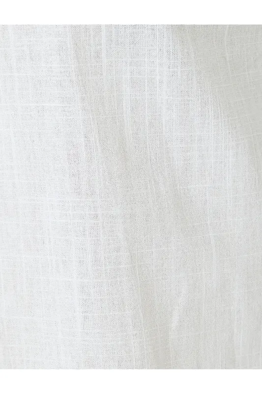 Рубашка мужская белая из хлопка с короткими рукавами, стандартного кроя - 6