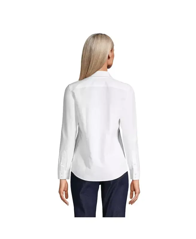 Рубашка Petite No Iron Button Front — белая - 3