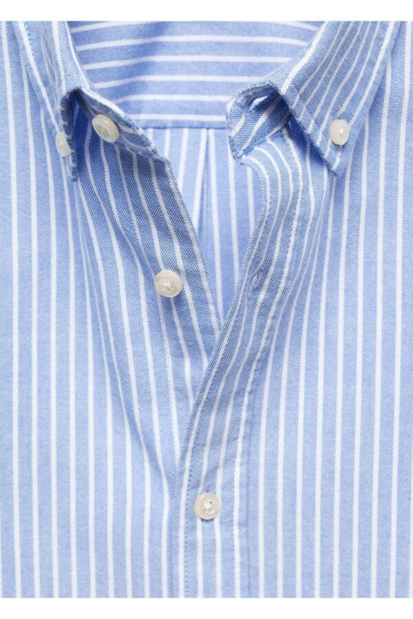 Рубашка полосатая прямого кроя - 6