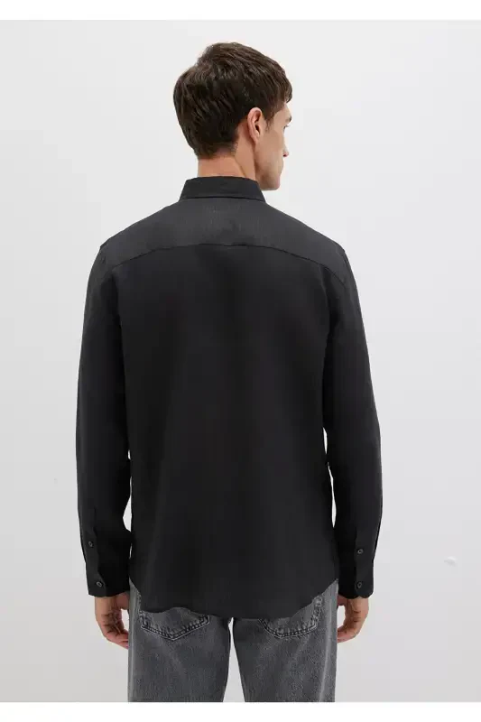 РУБАШКА С ДЛИННЫМ РУКАВОМ Чёрный - 5